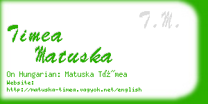 timea matuska business card